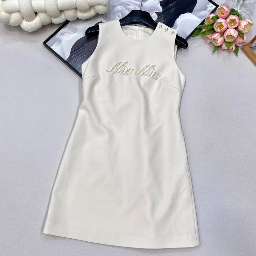 Miu Miu new pearl-embellished sleeveless dress
